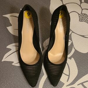 BCBGeneration Black Mesh Heels